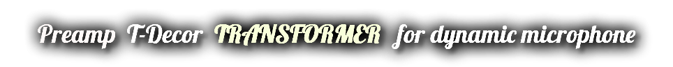 Preamp T-Decor TRANSFORMER for dynamic microphone